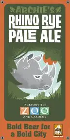 Bold City Brewery 18.5" X 36" Rhino Rye Pale Ale Banner