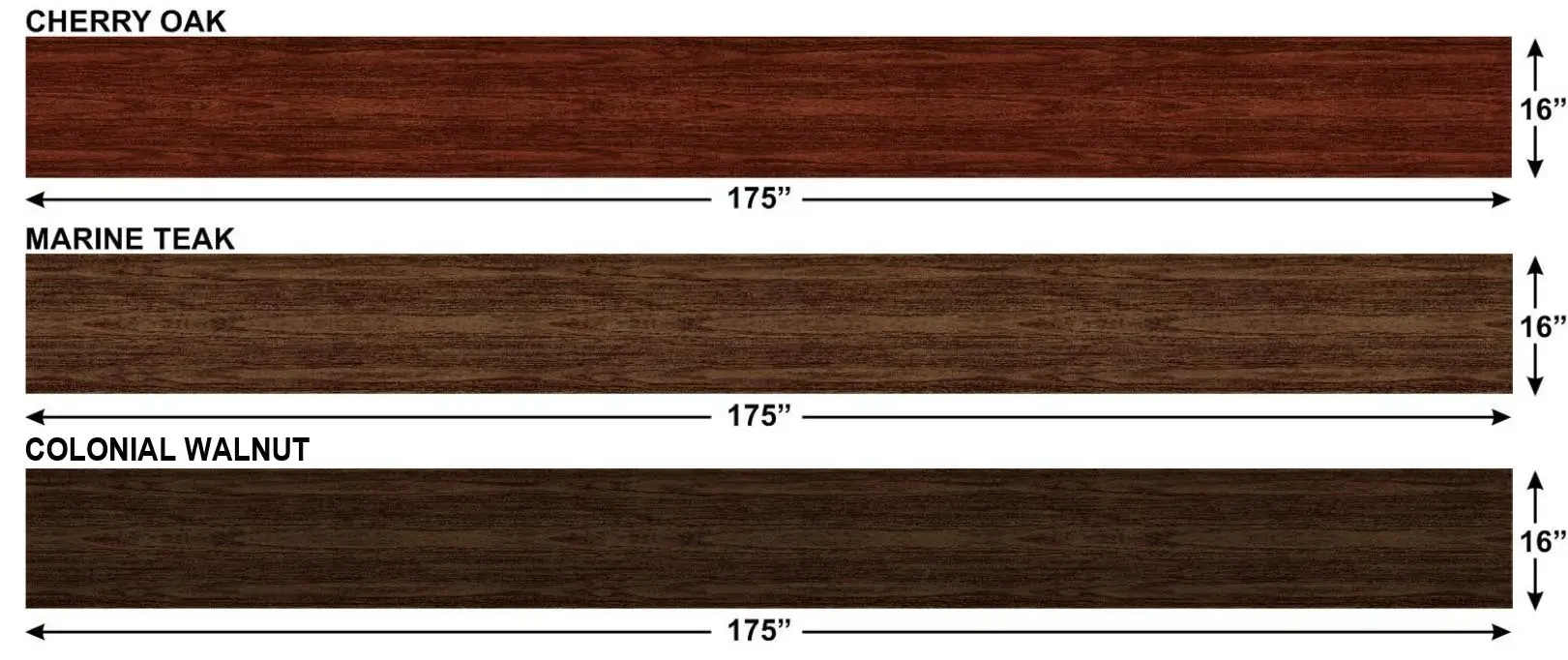 Wood Grain Vinyl Continuous Bulk Panel Kit 16" X 180"