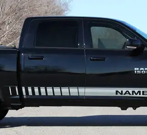 2009-2017 Dodge Ram Rocker Strobe Stripe Vinyl Graphic Kit