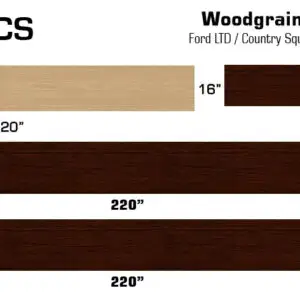 Ford Country Squire / Mercury Colony Park  Mahogany Digital Reproduction Wood Grain Vinyl Replacement Kit