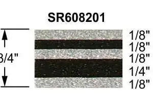 3/4" Truck Stripes Paint Break Silver Metallic and Black Metallic | 50 ft roll