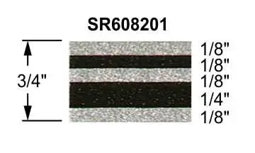 3/4" Truck Stripes Paint Break Silver Metallic and Black Metallic | 50 ft roll