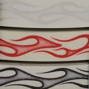 Diablo Flames 1/2" Wide X 150' Printed on Clear Pinstripe Roll