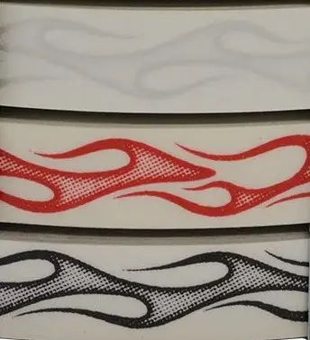 Diablo Flames 1/2" Wide X 150' Printed on Clear Pinstripe Roll
