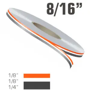 8/16" Two Color Double Line Vinyl Pinstriping Tape Roll