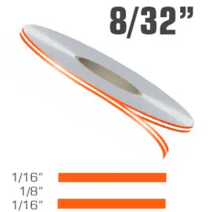 8/32" x 150' Double Line Single Color Vinyl Pinstripe Roll