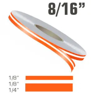 8/16" x 150' Double Line Single Color Vinyl Pinstriping Tape Roll