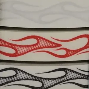 Diablo Flames 1/2" Wide X 150' Printed on Clear Pinstripe Roll
